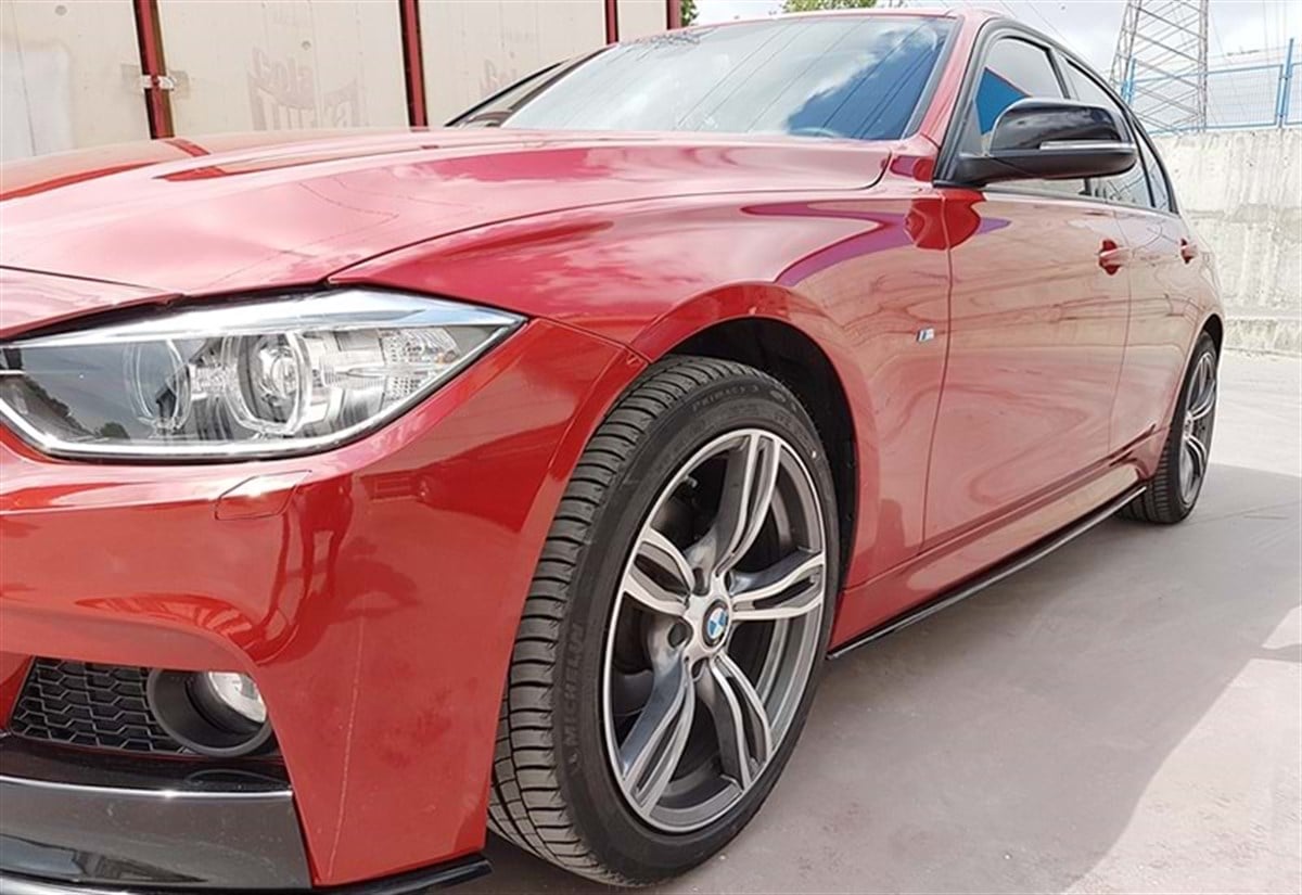 F30 Performance Side Skirt Lower Lip Piano Black Vacuum Plastic  2012-2018 F30-F30 LCI