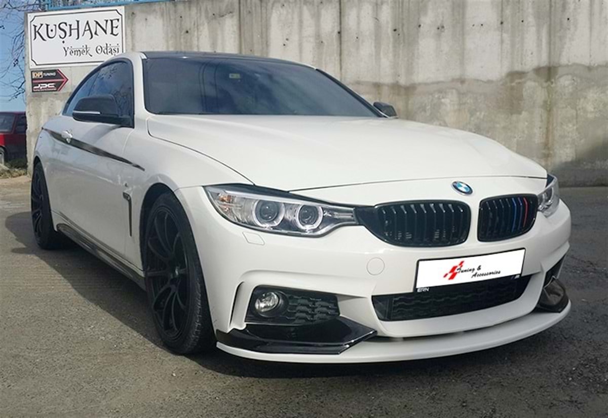 F32F33F36 M Performance Front Lip Piano Black Vacuum Plastic  2014 - up 2014.2016 - 2017. ....  F32, F33, F36 - 4 Series