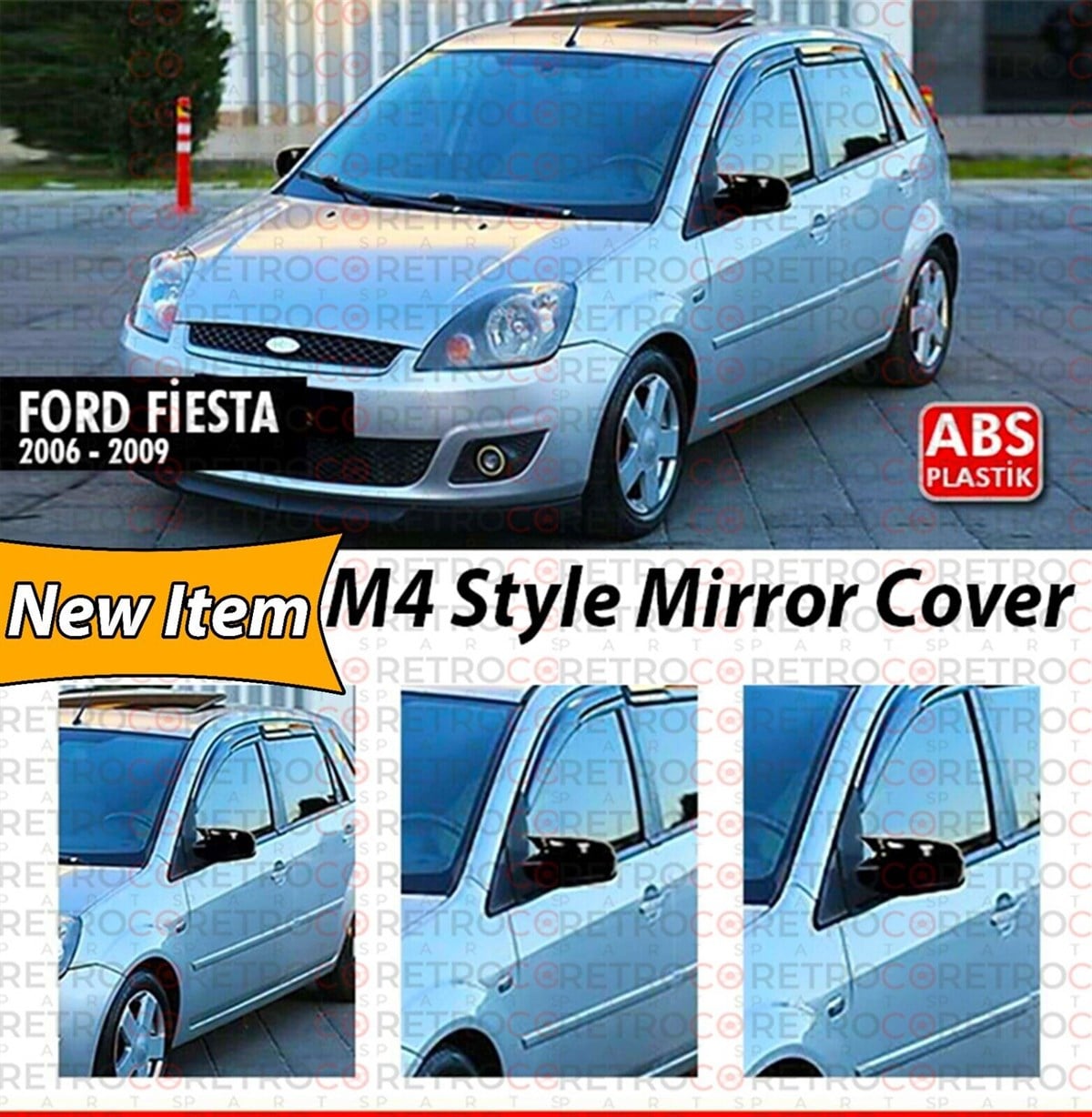 Fiesta Batman Mirror Cover Piano Black  2006 -2008 Mk5 FL