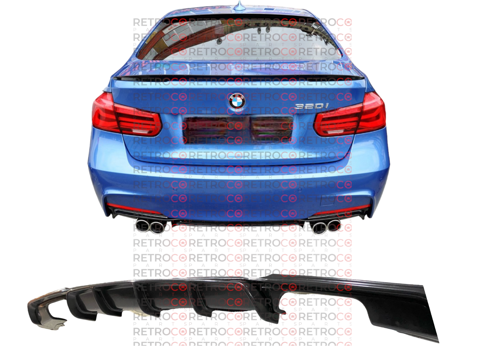 Fit 12-18 BMW F30 3 Series M Sport Sedan M Style Rear Bumper Lip Diffuser PP