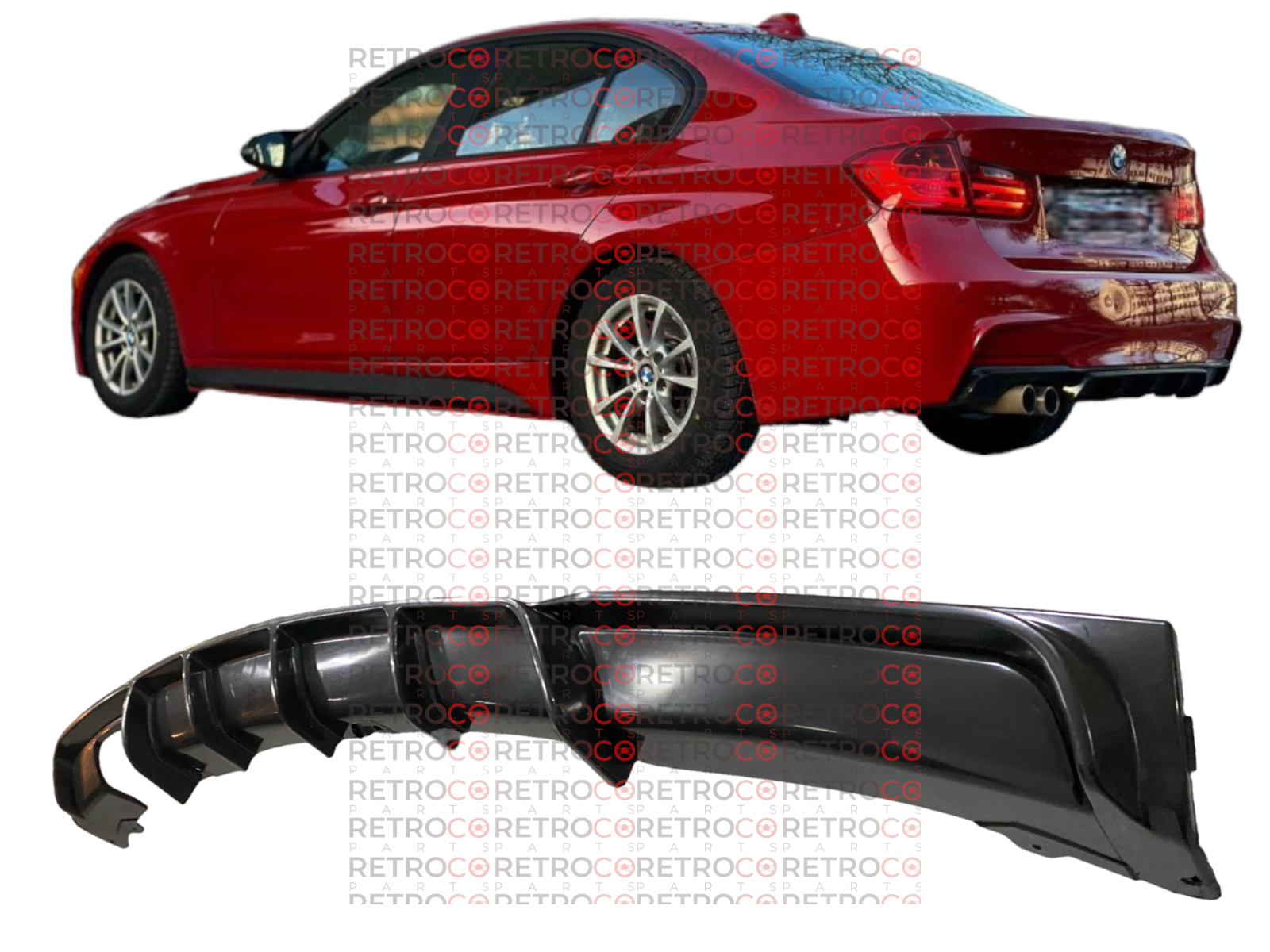 Fit 12-18 BMW F30 3 Series MT M-Sport Sedan M Style Rear Bumper Lip Diffuser PP