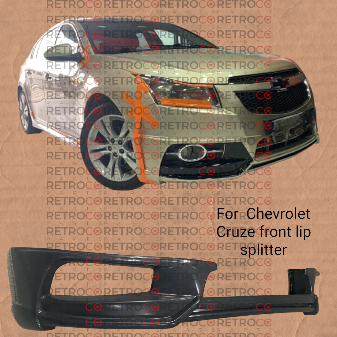 Fits 06-15 For CHEVROLET CRUZE Sedan Hb PLASTIC Front Lip Splitter for SPORT