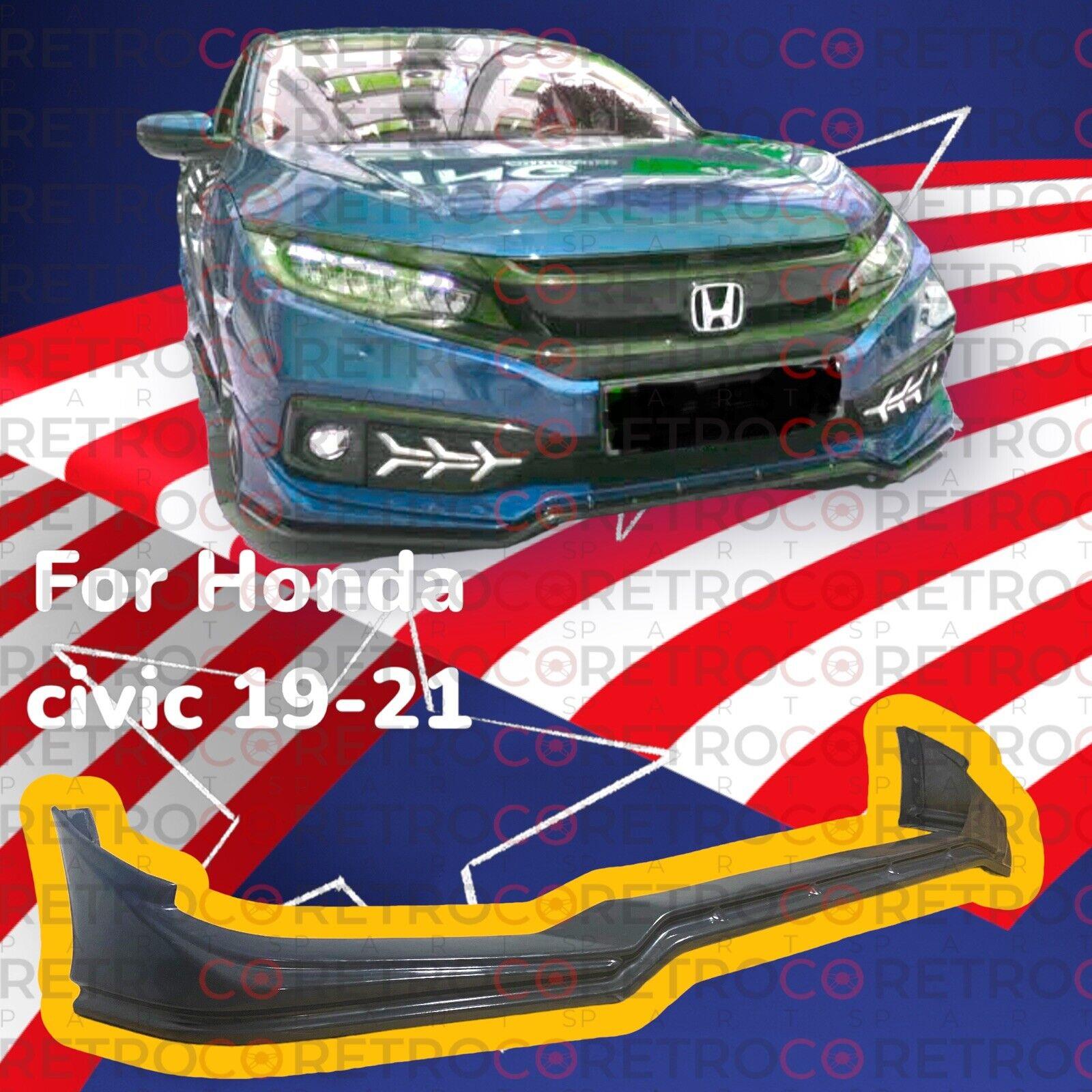 Fits 19 21 Honda Civic Sedan For Mugen Front Bumper Lip Lower Spoiler Unpainted
