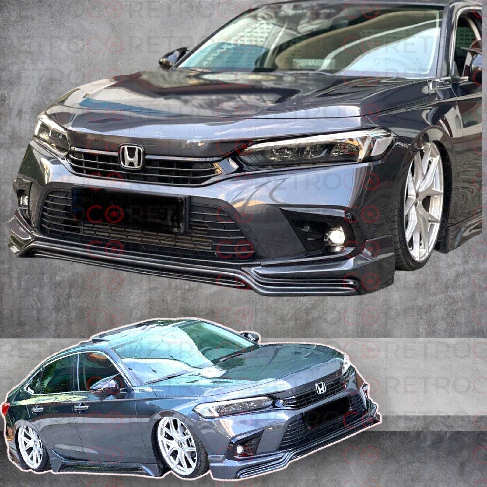 Fits 21-23 FE FE1 FOR Honda Civic Sedan HB Front Lip Plastic 4Dr Style