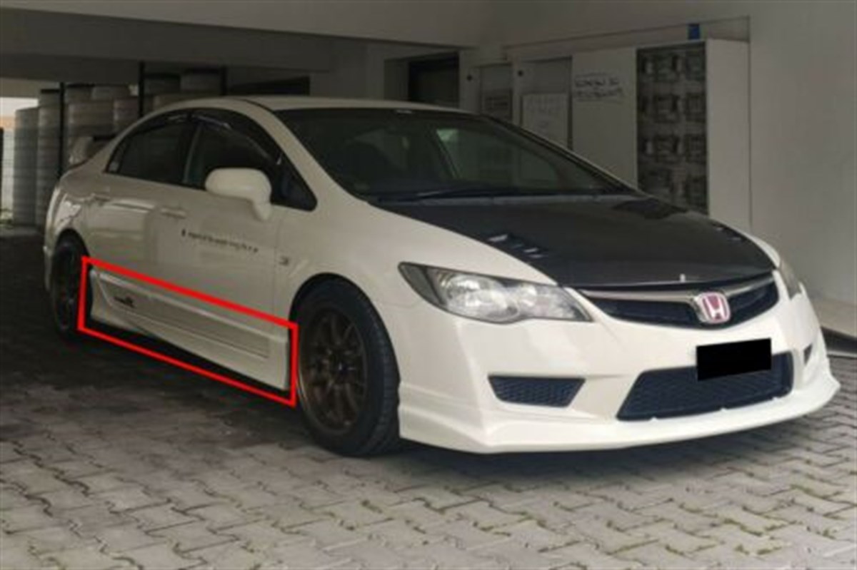For 06-11 Honda Civic 4DR JDM Fd2 TypeR Side Skirts Skirt 2 Piece Fa5 Fa1 Fd6