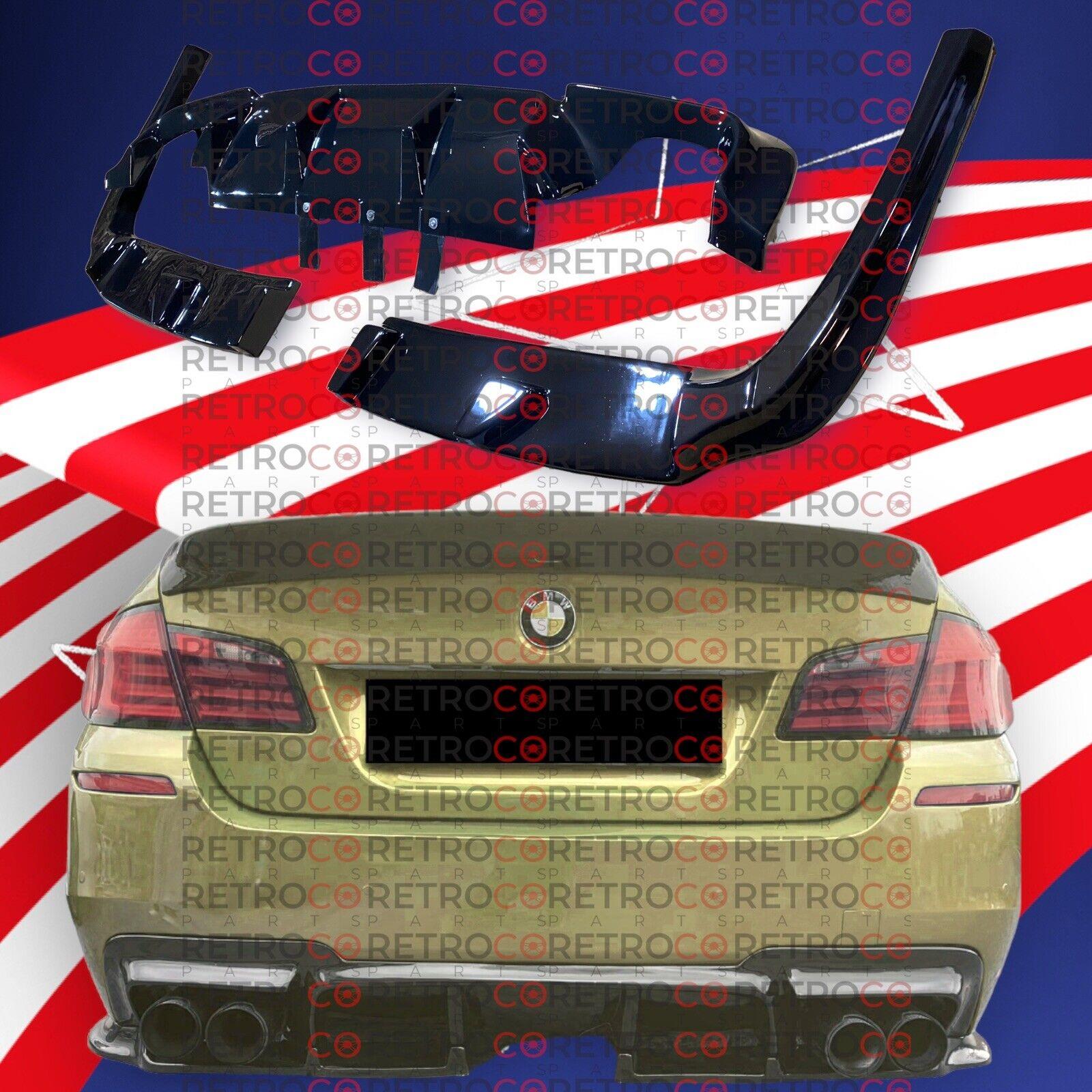 For BMW 5 Series F10 11-16 M5 Syle Rear Diffuser Lip Black 3 Piece