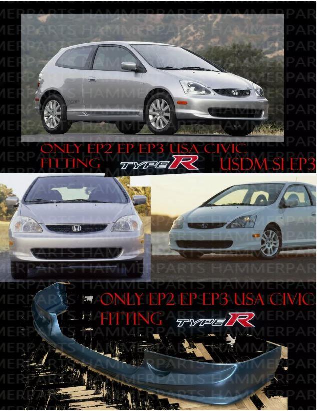For HONDA 7th GEN CIVIC EP3 SI TYPER FRONT Lip Plastic 02 06 USDM US VERSION