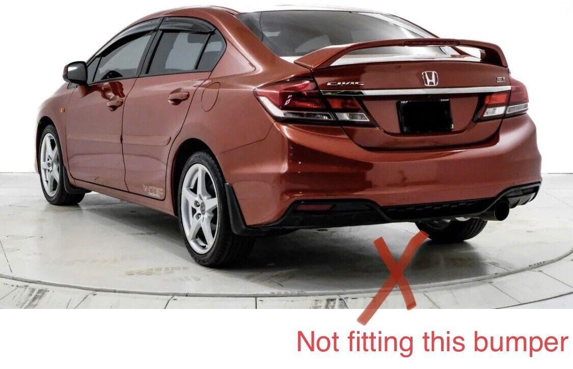 For Honda Civic Fb 12-14 9th Gen Rear Bumper Lip Diffuser Plastic