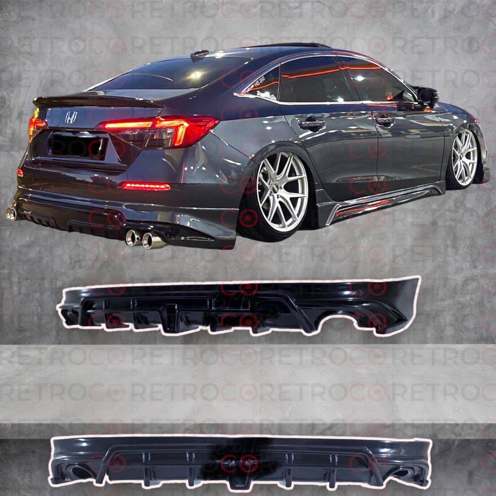 For HONDA Civic Fe Rear Bumper Lip PLASTIC 2021 2022 2023 Plastic Unpainted