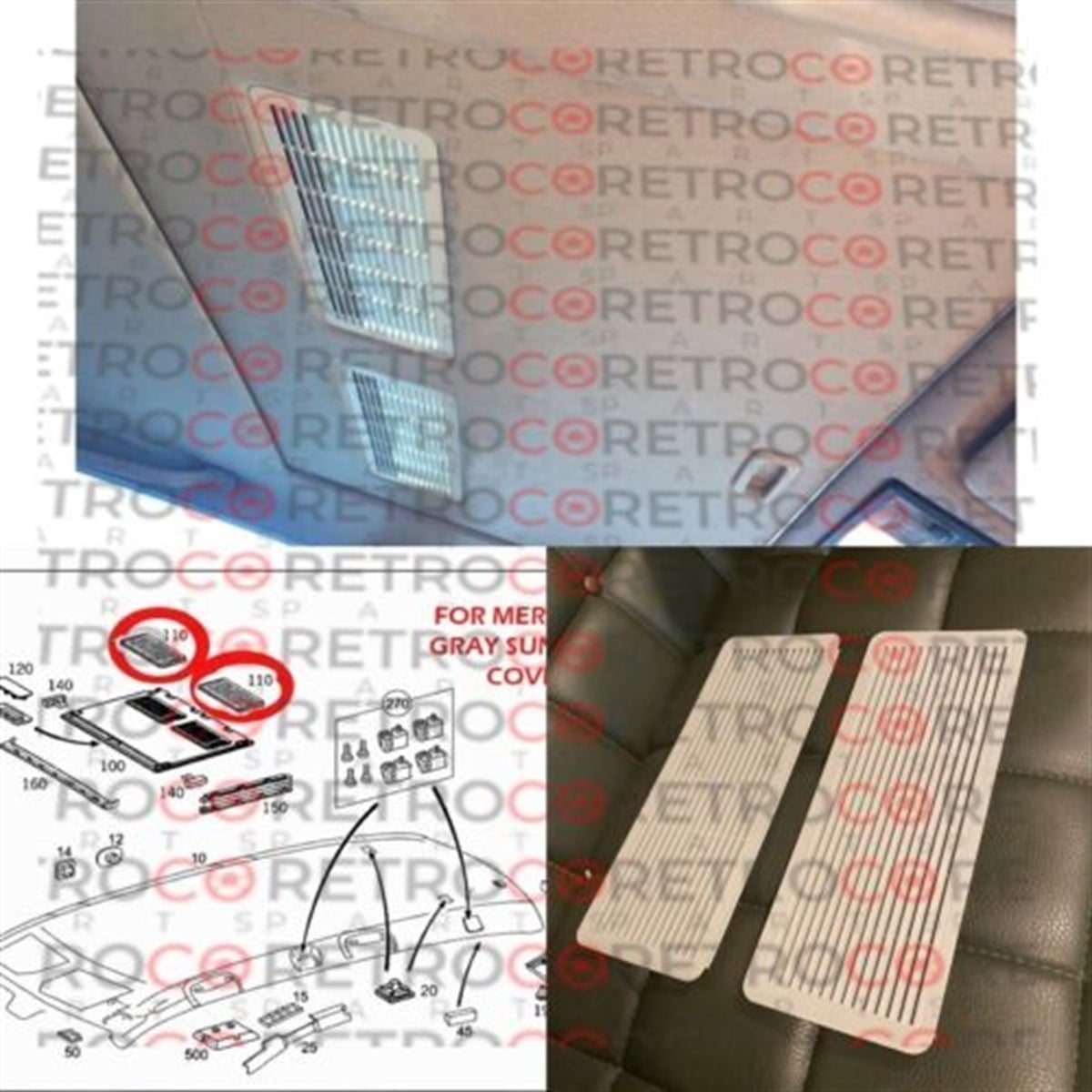 For Mercedes-Benz Sunroof Ceiling Grille Cover Trim W203 For A2117840644