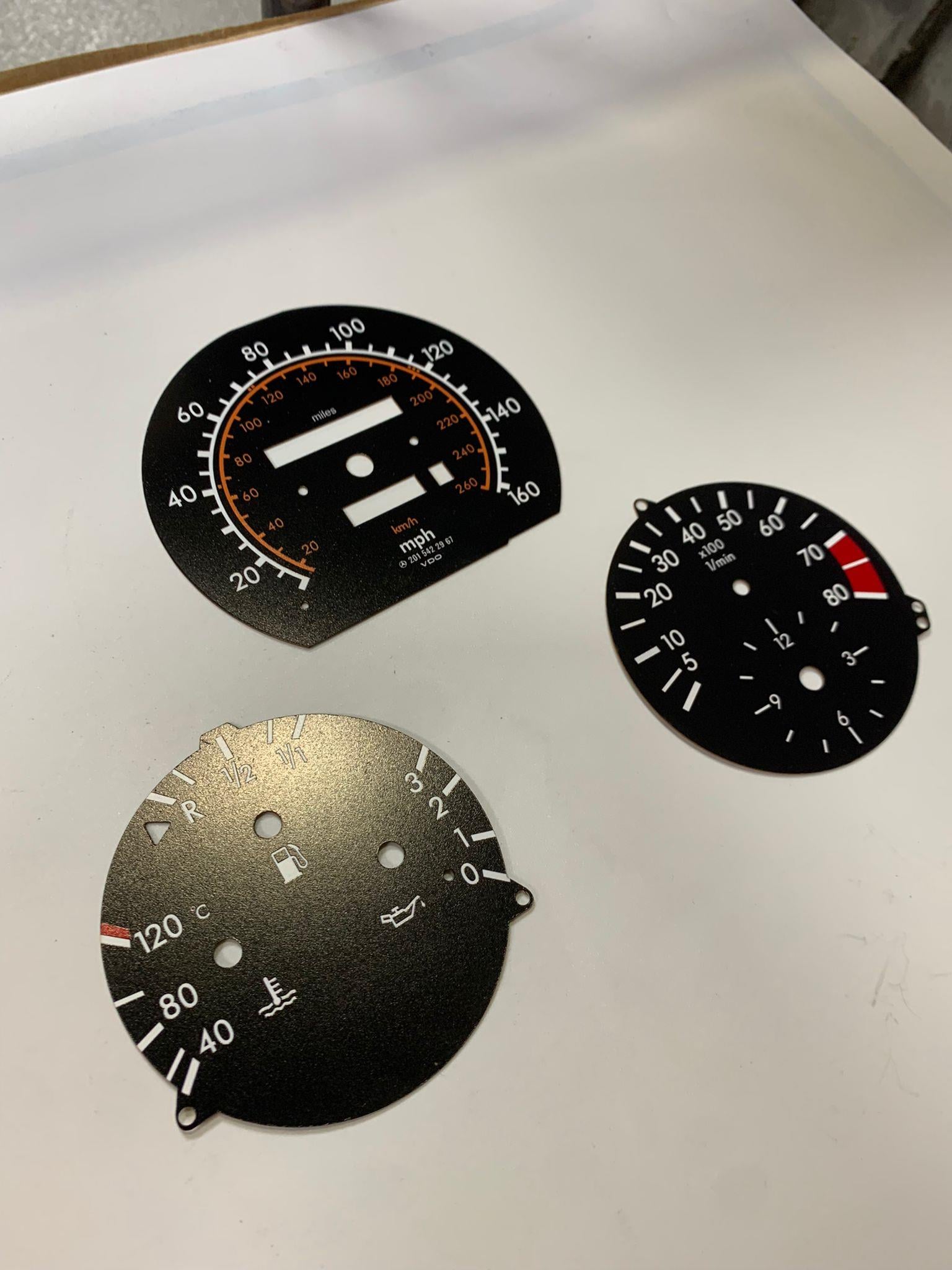 for Mercedes Benz W124 C124 S124 A124 PVC INDICATOR DASBOARD Amg Style Usa style Speedmeter 8.000 rpm
