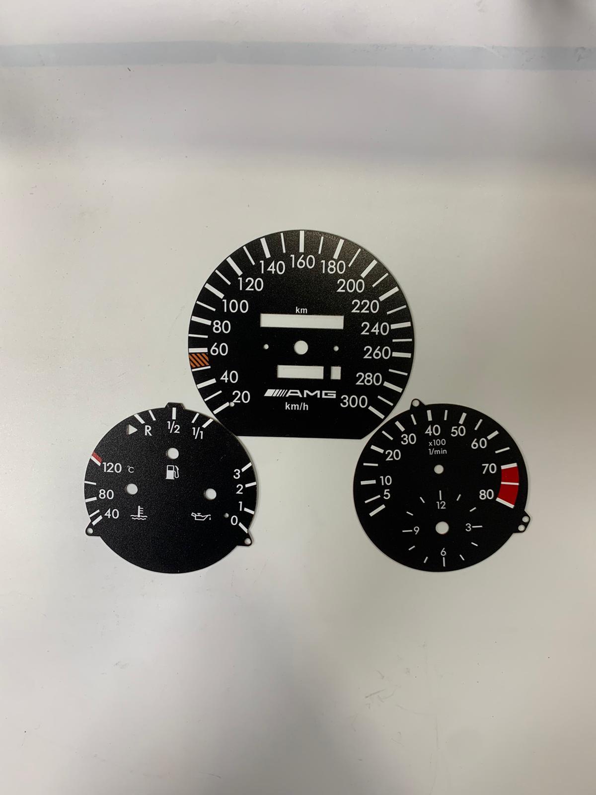 for Mercedes Benz W124 C124 S124 A124 PVC INDICATOR DASBOARD Amg Style Speedmeter 8.000 rpm