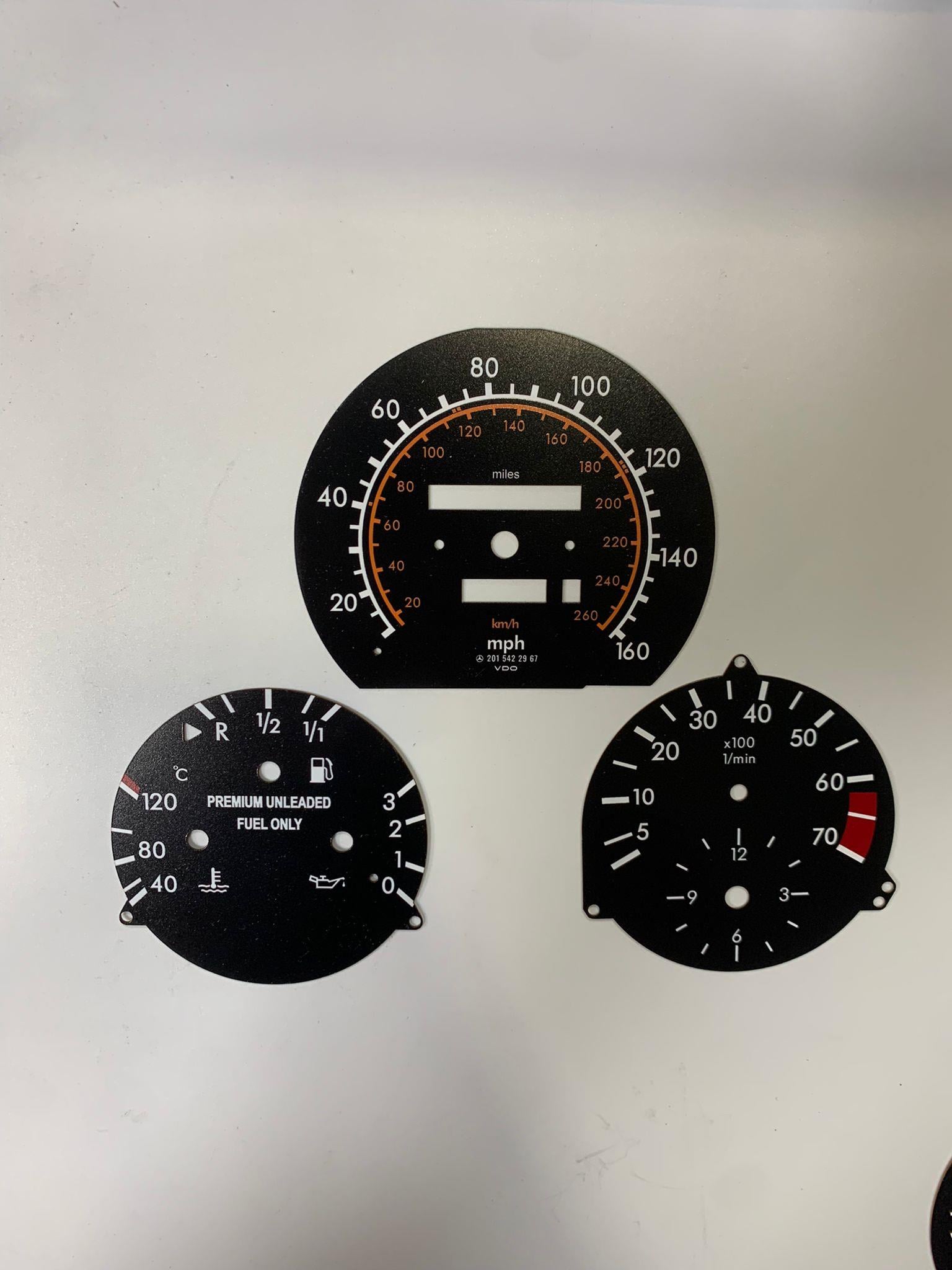for Mercedes Benz W124 C124 S124 A124 PVC INDICATOR DASBOARD Amg Style Usa style Speedmeter 7.000 rpm