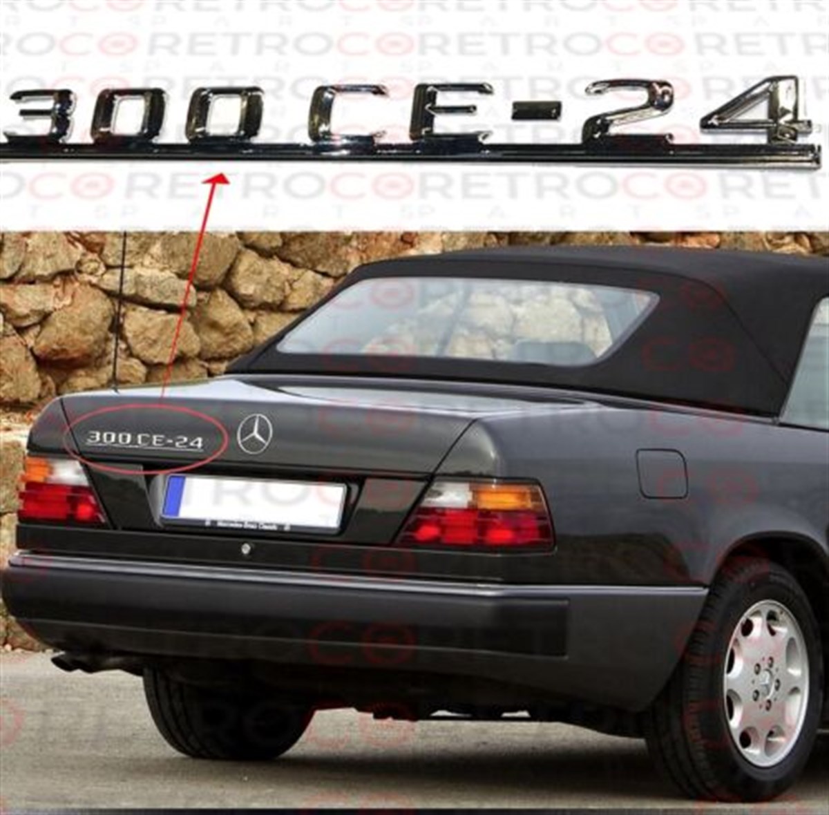 For Mercedes C124 A124 For Mercedes trunk 300ce-24 300ce24 300ce 24 emblem chrome
