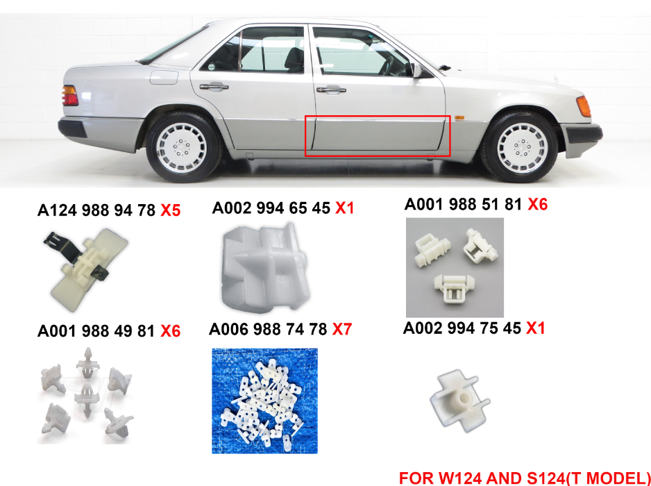 FOR MERCEDES W124 CLİPS For One Door Set Clips Staples Sacco Planking 26 piece