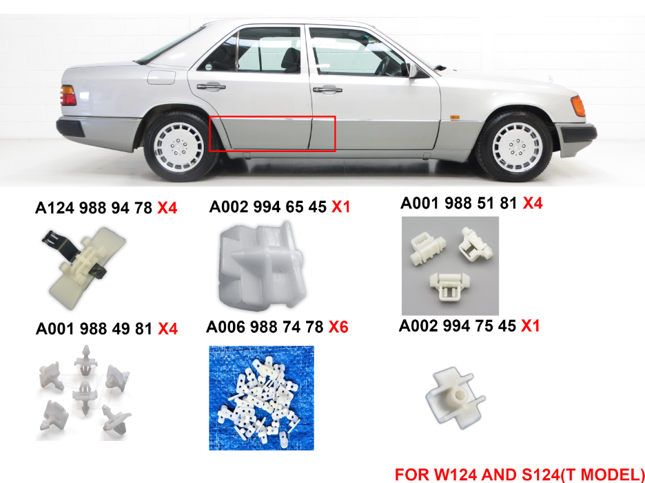 FOR MERCEDES W124 CLİPS For One Rear Door Set Clips Staples Sacco Planking 20 piece