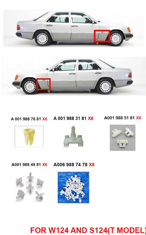 FOR MERCEDES W124 CLİPS For Right and Left Paco Set Clips Staples Sacco Planking 32 piece