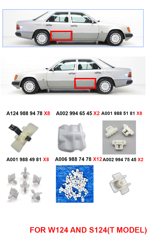 FOR MERCEDES W124 CLİPS For Right and Left Rear Door Set Clips Staples Sacco Planking 40 piece