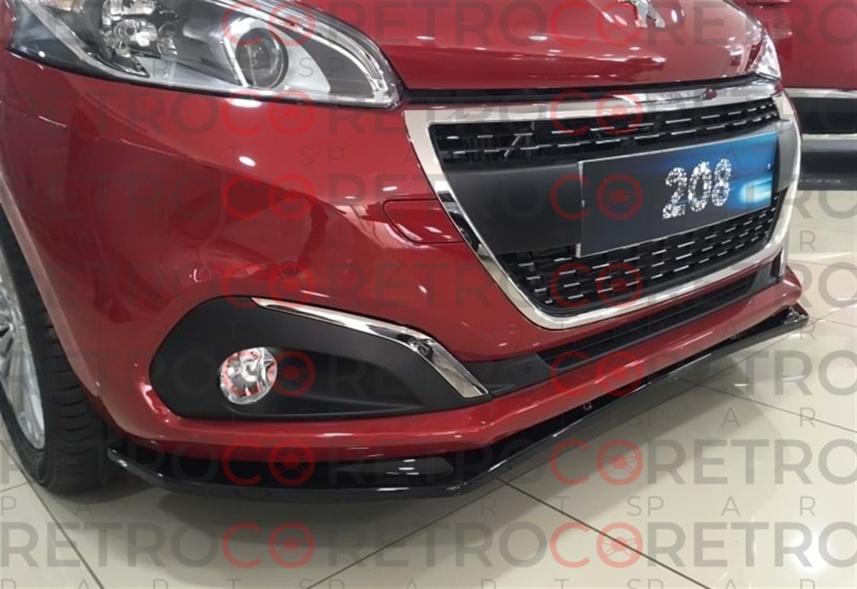 For Peugeot 208 Basic Front Lip Piano Black Vacuum Plastic  2012-2019 208-208FL