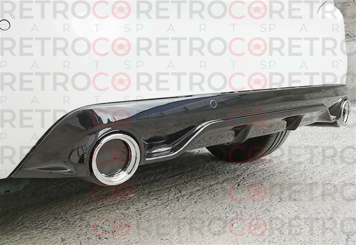 For Peugeot 308 Race Rear Diffuser With 2 Chrome Exhaust Tips Piano Black Vacuum Plastic  2012-2018 2013 Sonrası  T9 - T9 FL