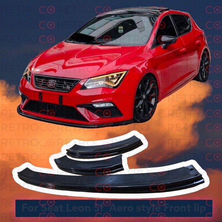 For Seat 5F Leon Fr and Cupra Mk3 Sport Front Lip Plastic 3 piece 2016-2021