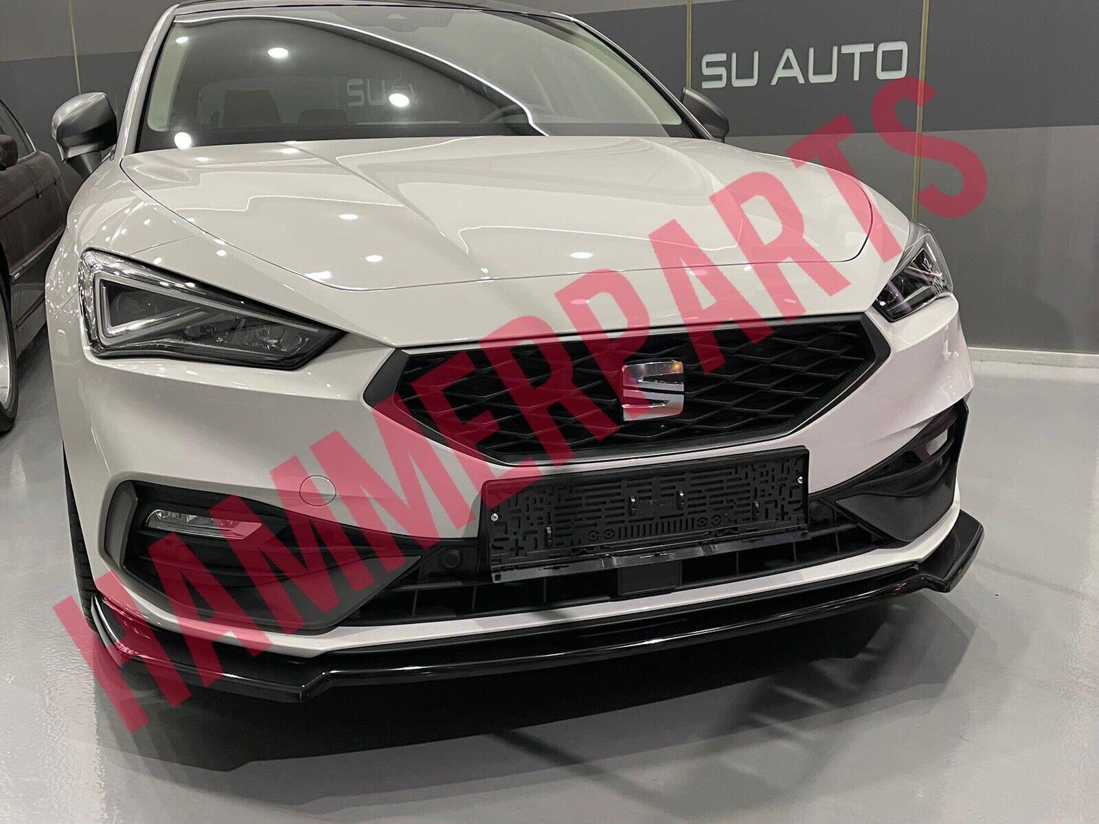 For Seat Leon Fr Mk4 Sport Front Lip Gloss Black Abs Plastic 2020-2021