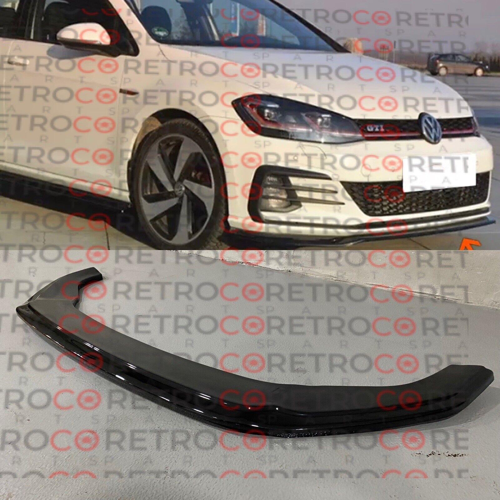 For Volkswagen VW Golf MK7.5 Facelift 2017 2019 Gloss Black Front Bumper Lip