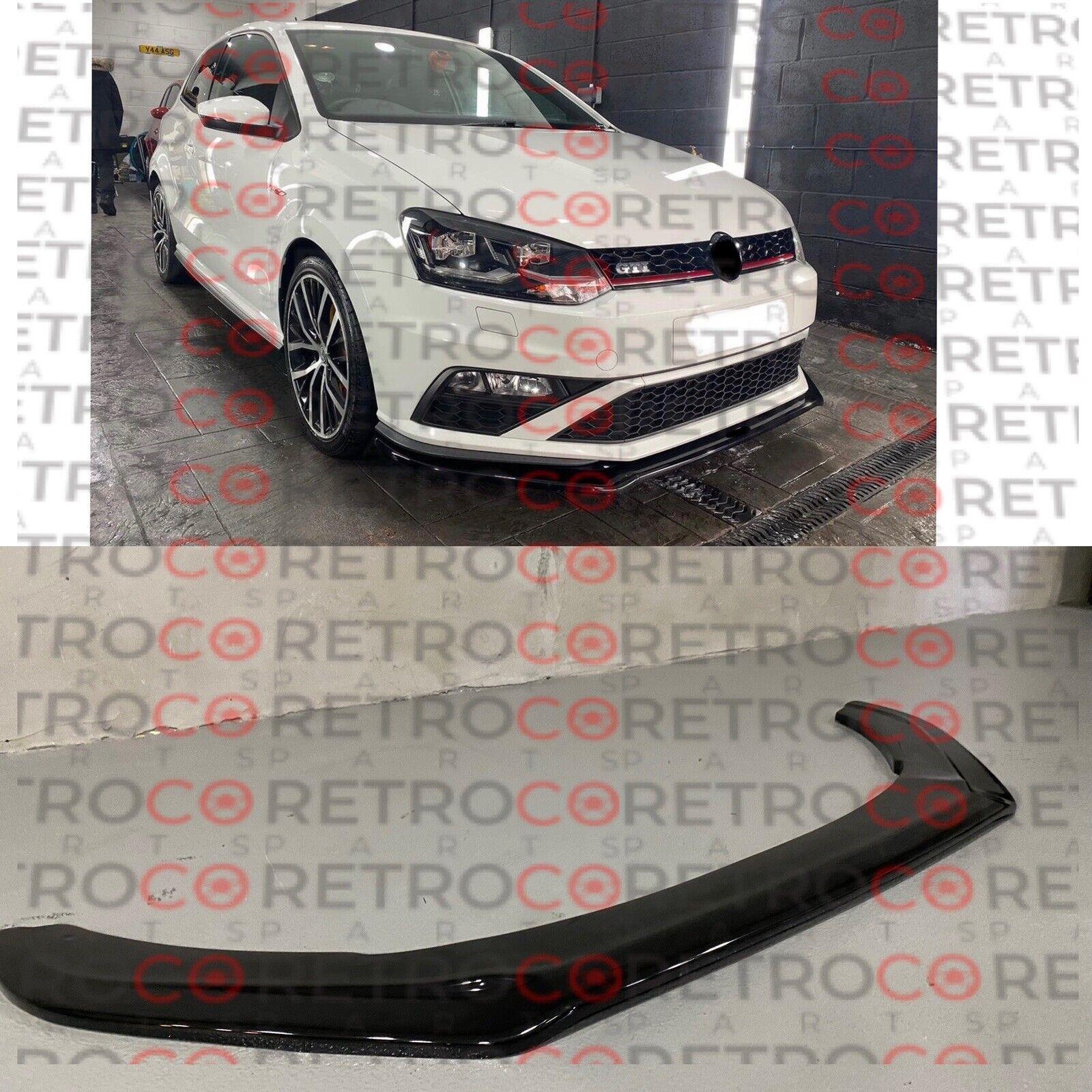 For Volkswagen VW Polo MK5 Facelift 2015- 2019 Gloss Black Front Bumper Lip