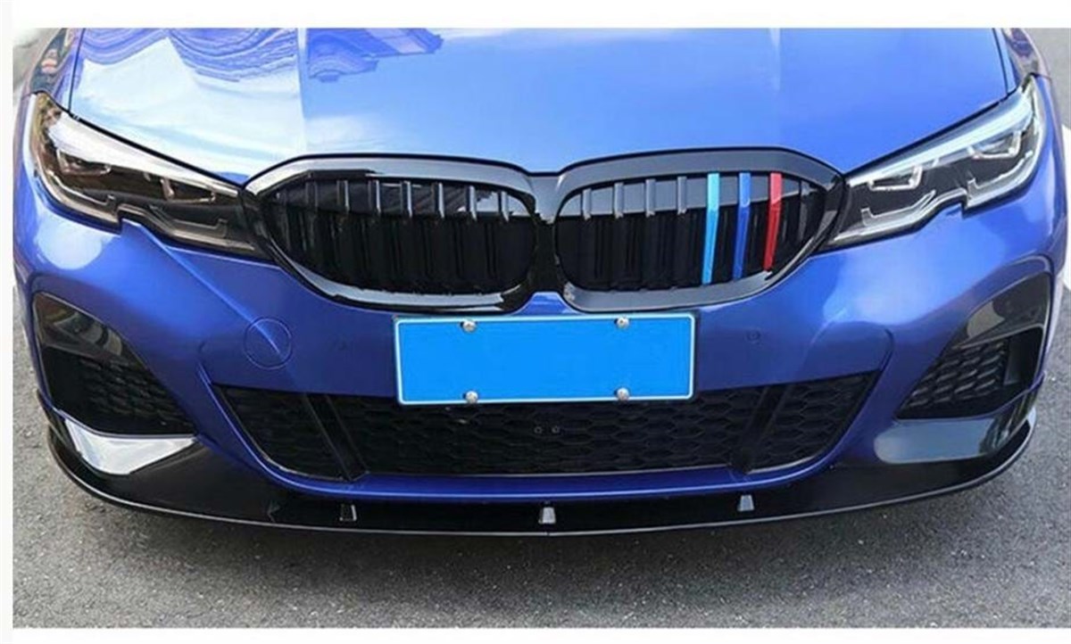 G20 3 Piece M Technic Front Lip Piano Black Vacuum Plastic  2019 - Later G20