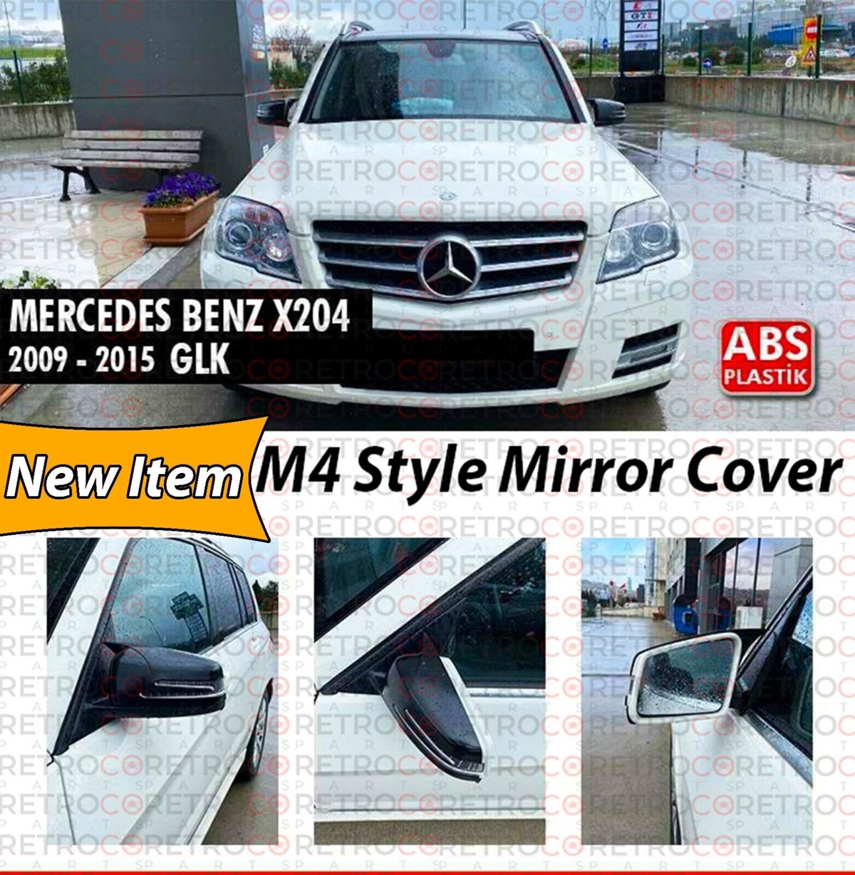 GLK X204 Batman Mirror Cover Piano Black  2009-2015 X204-X204 FL