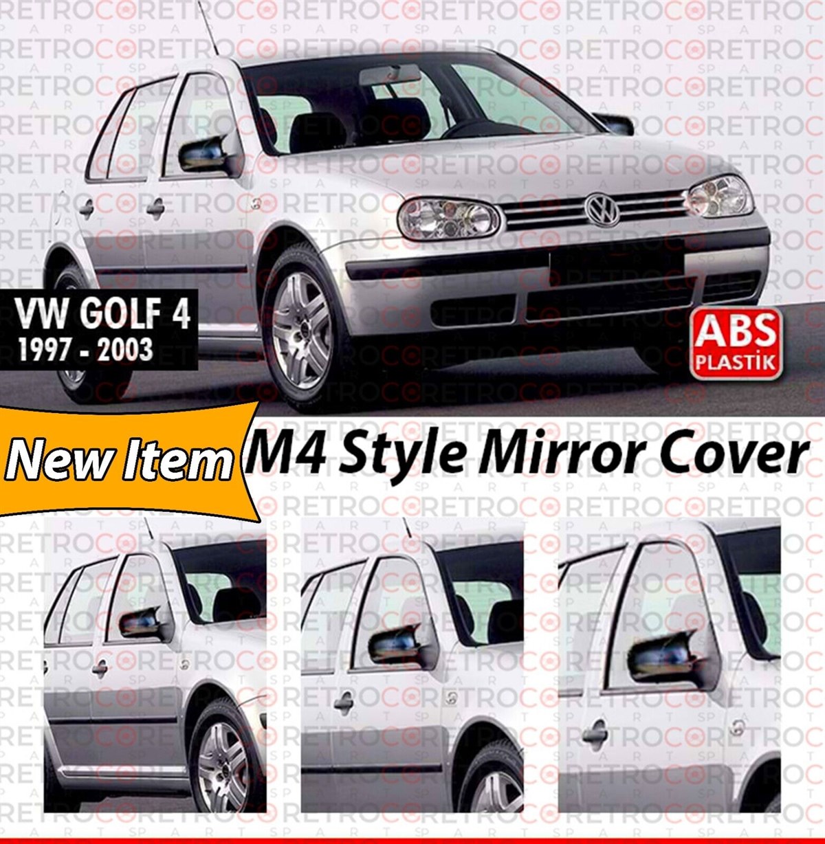 Golf 4 Batman Mirror Cover Piano Black  2003-2009 1997 - 2003  Mk4