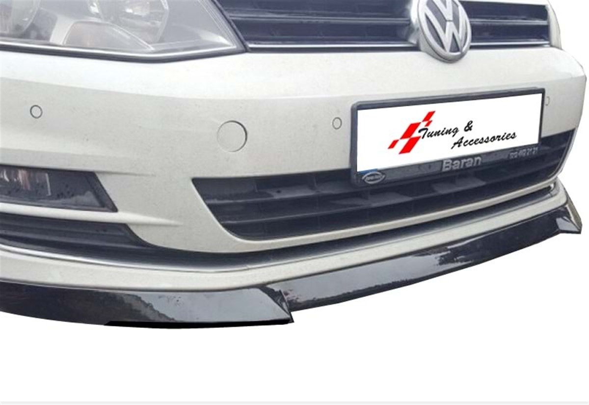 Golf 7 Sport Front Lip Piano Black Vacuum Plastic  2012-2017 mk7