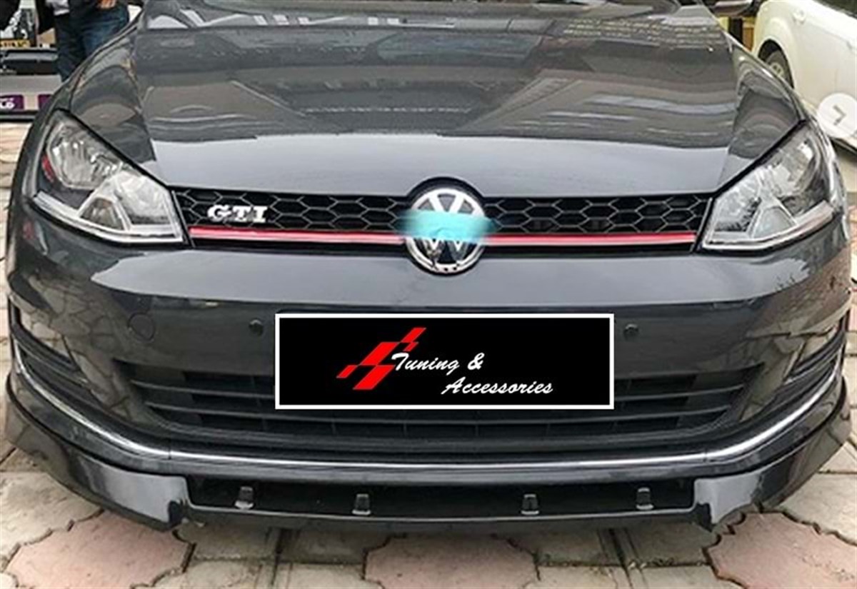 Golf Mk7 Sport V2 Front Lip Piano Black Vacuum Plastic  2012-2017 2012 - 2017  Mk7