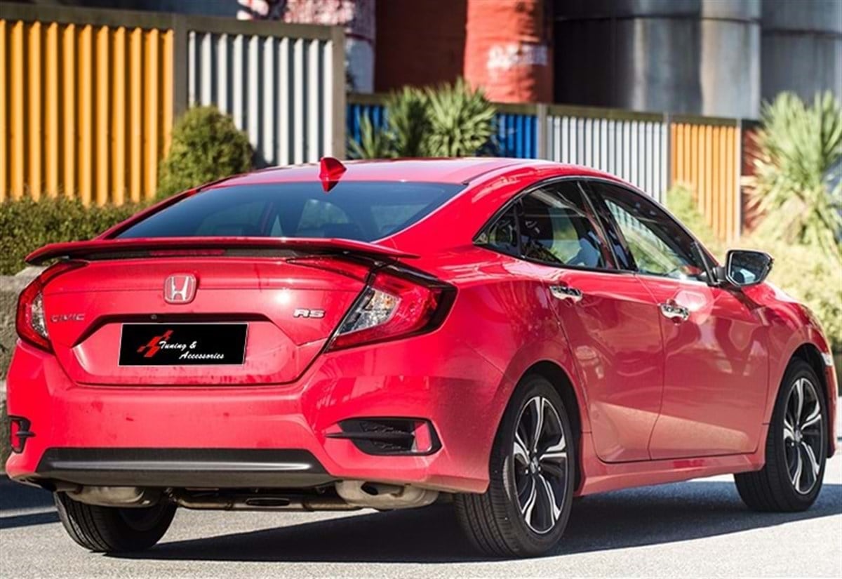 Honda Civic 2016 FC5S - Spoiler, Trunk, RS Turbo St., +Led, Raw Material Surface, ABS Civic 2016 FC5S