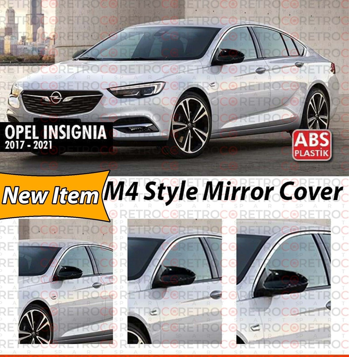 insignia B Batman Mirror Cover Piano Black  2017 and Later 2017 - 2021  B