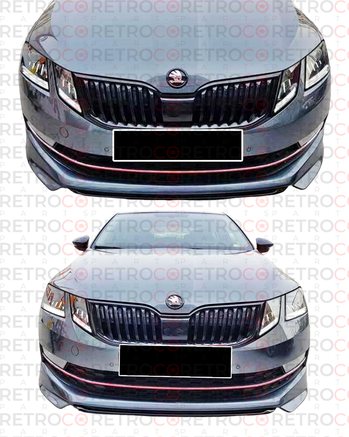Octavia 3 FL ABT Model Front Lip Raw Surface Vacuum Plastic  2017-2020 2017-2020  Mk3 FL
