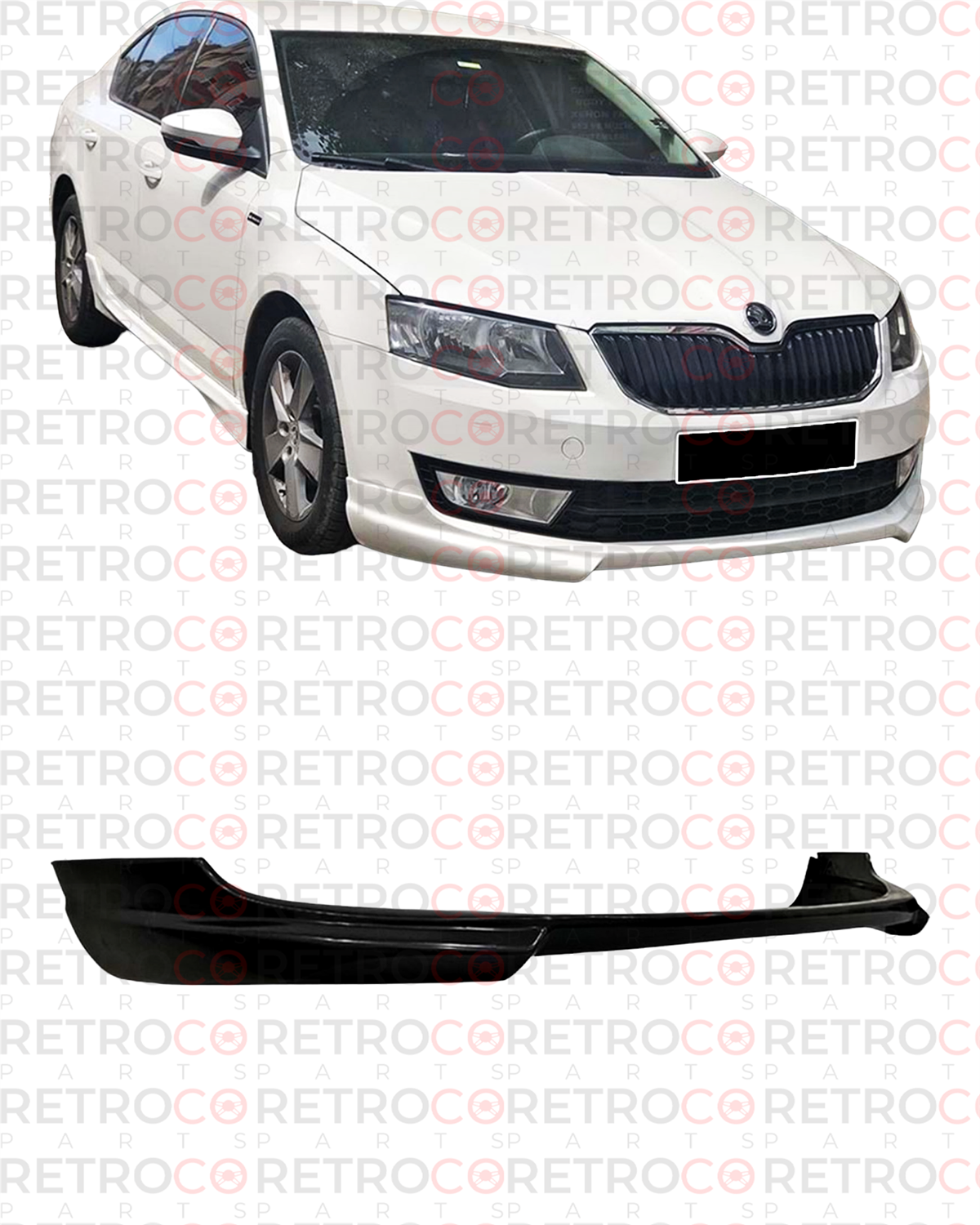 Octavia Mk3 Rieger Model Front Lip Raw Surface Vacuum Plastic  2012-2017 2013-2017  Mk3