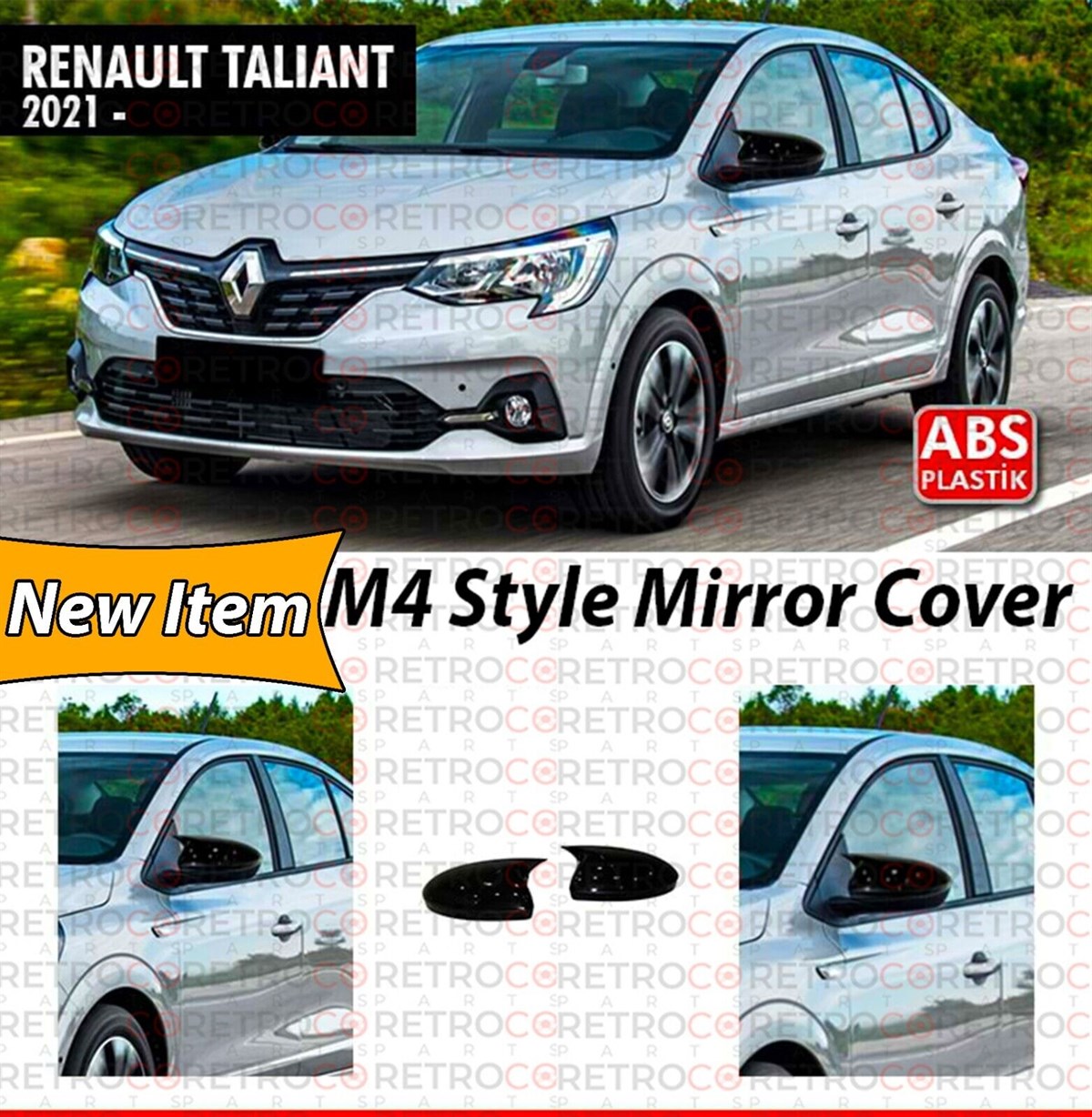 Taliant Batman Mirror Cover Piano Black  2021 and Later
