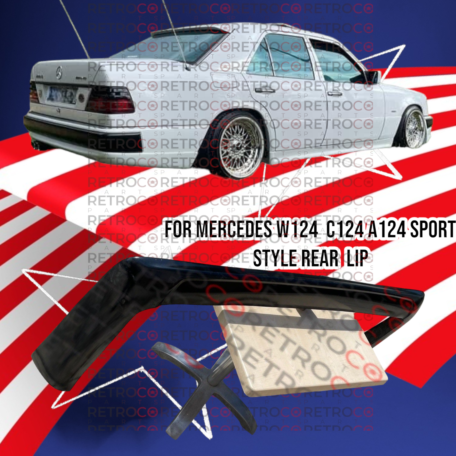 W124 C124 A124 For Mercedes 85-93 Rear Frp Lip Splitter For Wald 
