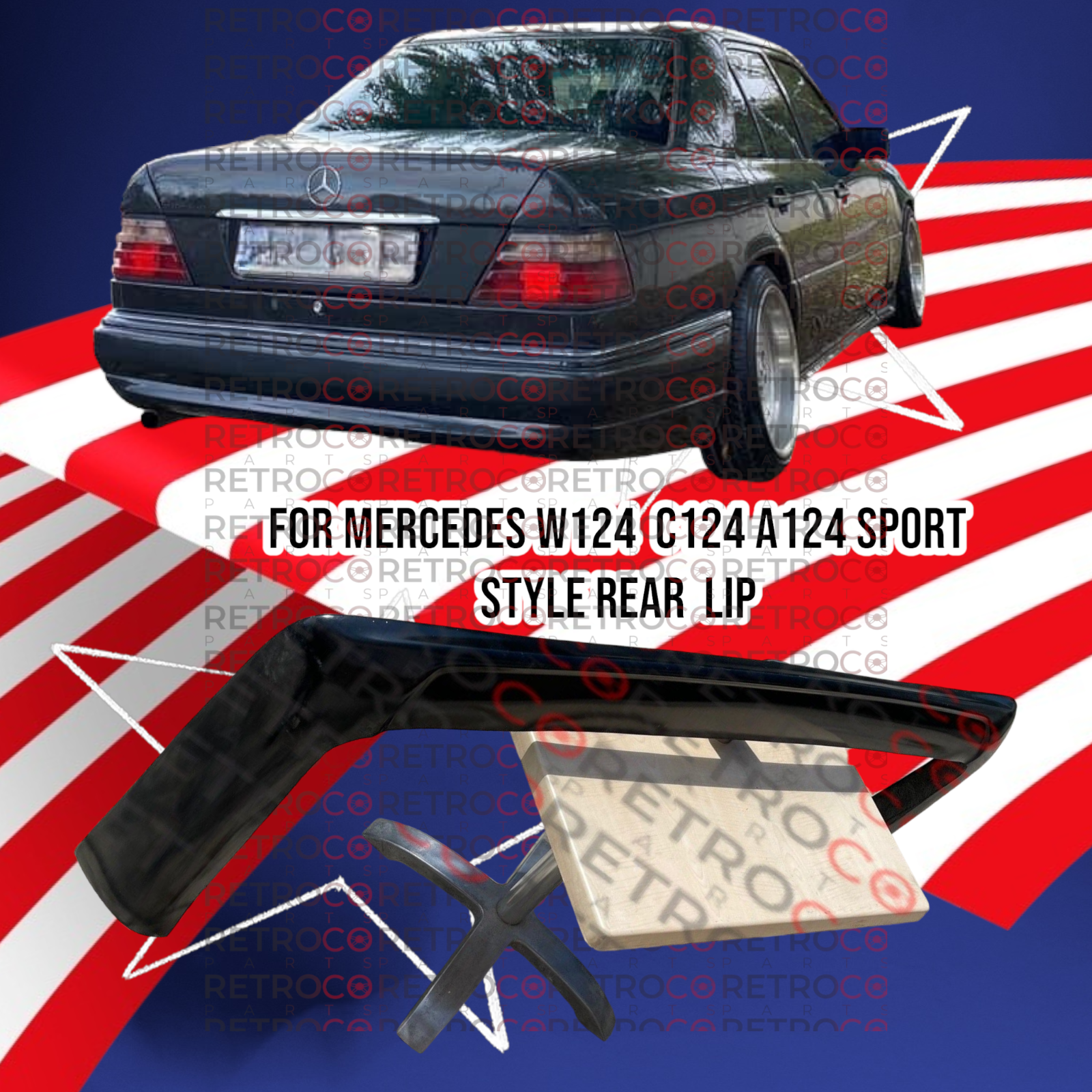 W124 C124 A124 For Mercedes 93-96 Rear Frp Lip Splitter For Wald Type