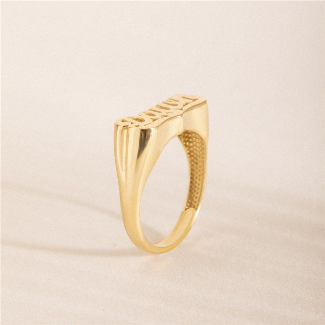 Solid Gold Custom Name Ring