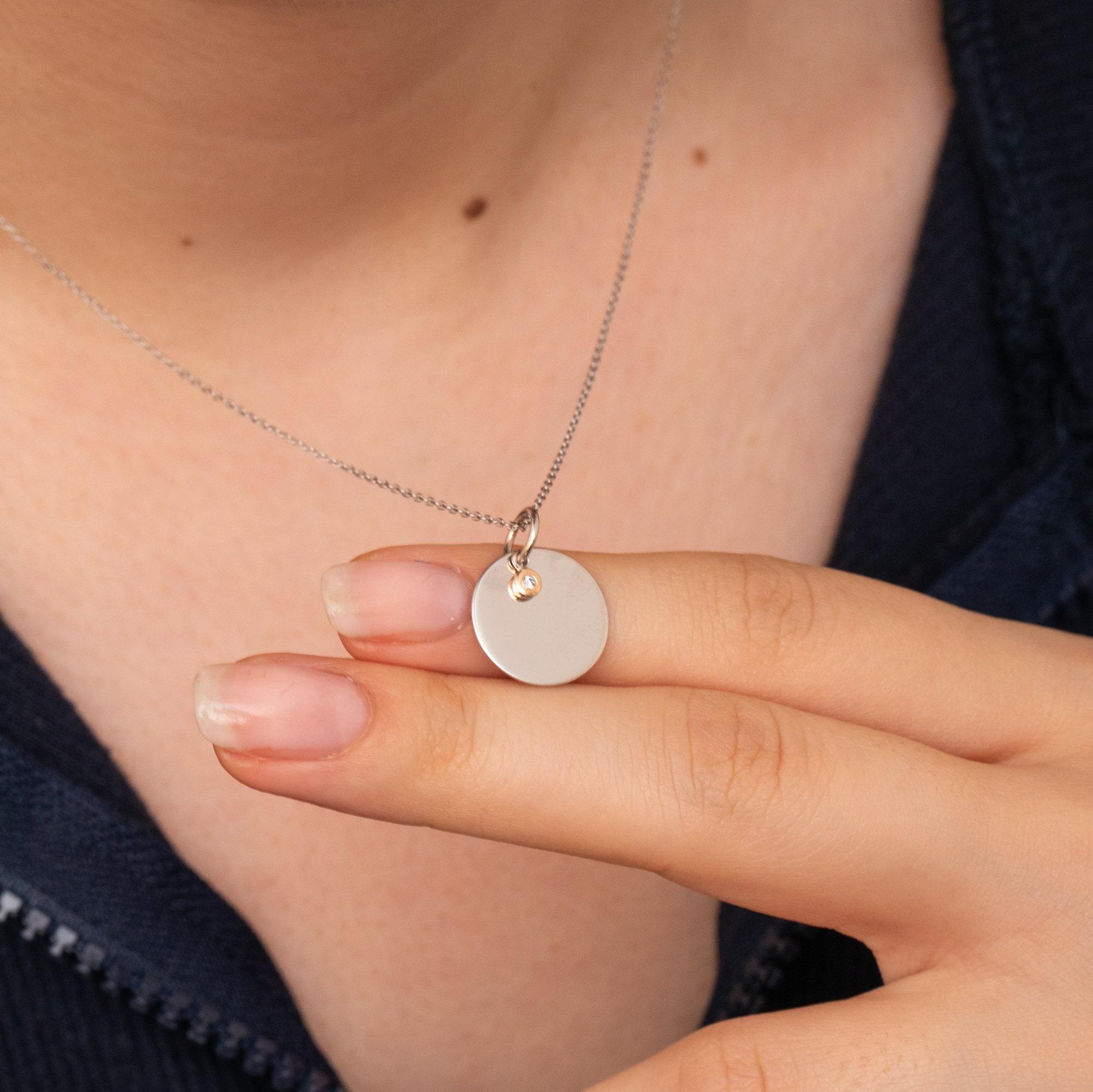 0.01 Carat Diamond Gold Paw Print Necklace