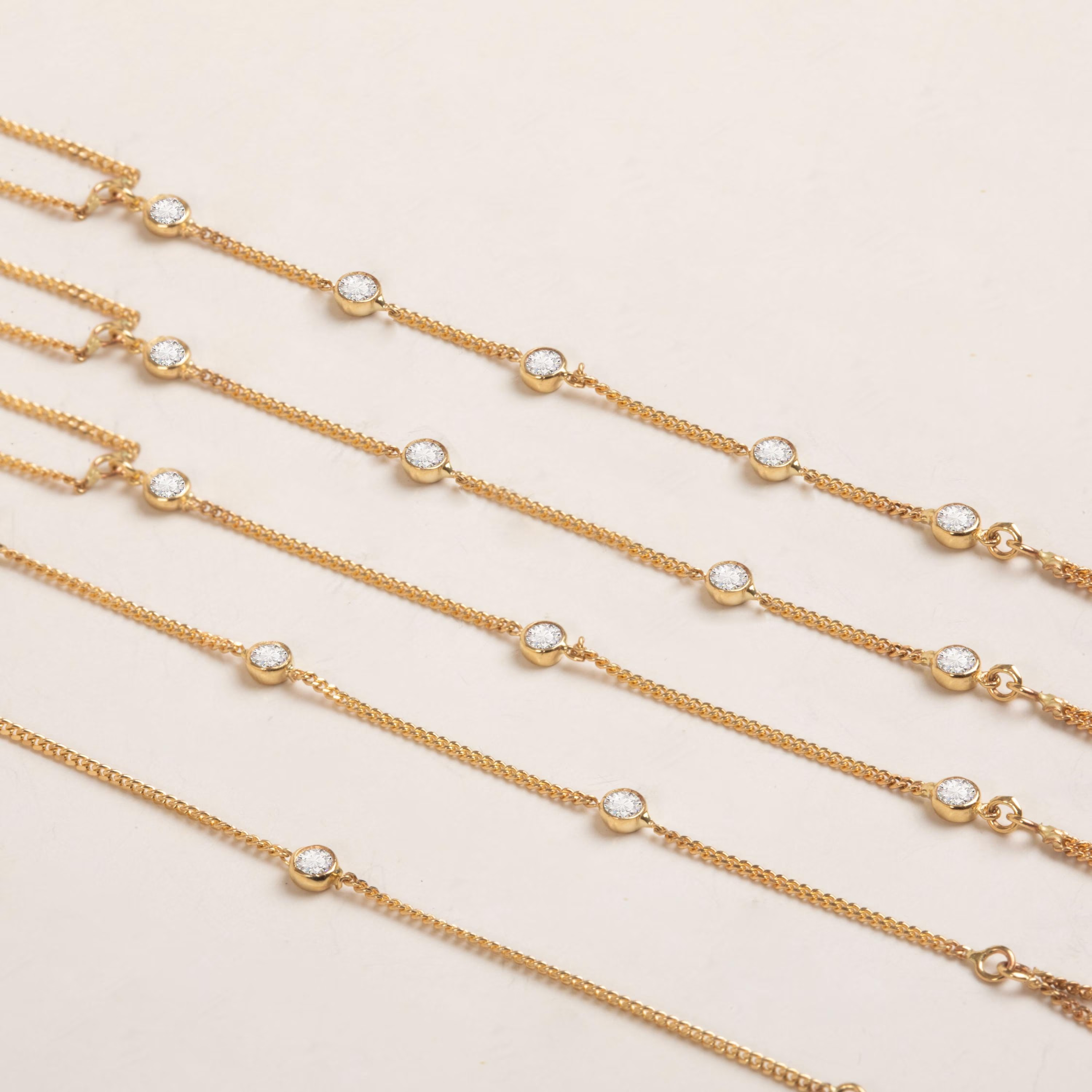 0.25 Carat Diamond Gold Hand Chain Bracelet