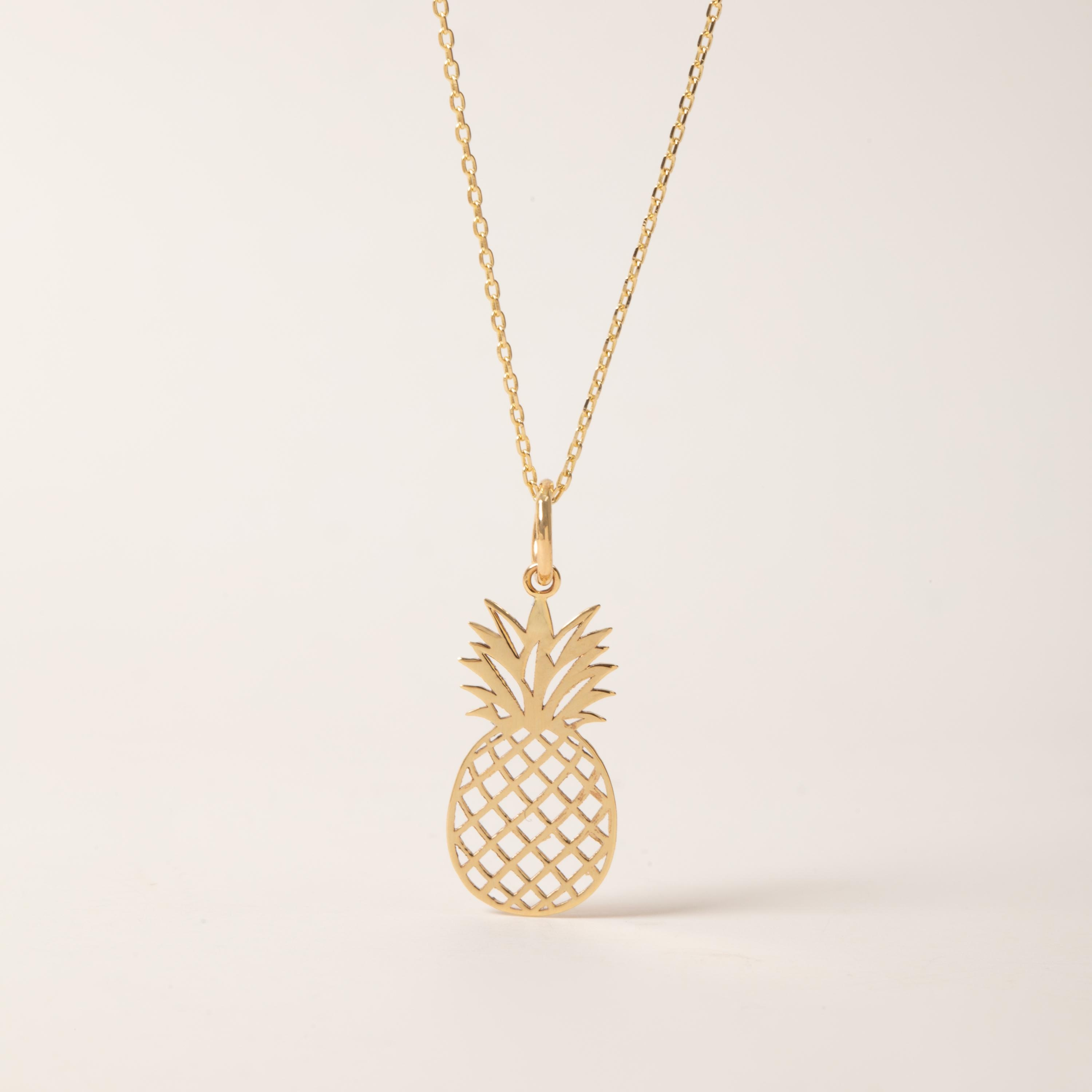 Altın Ananas Figürlü Kolye