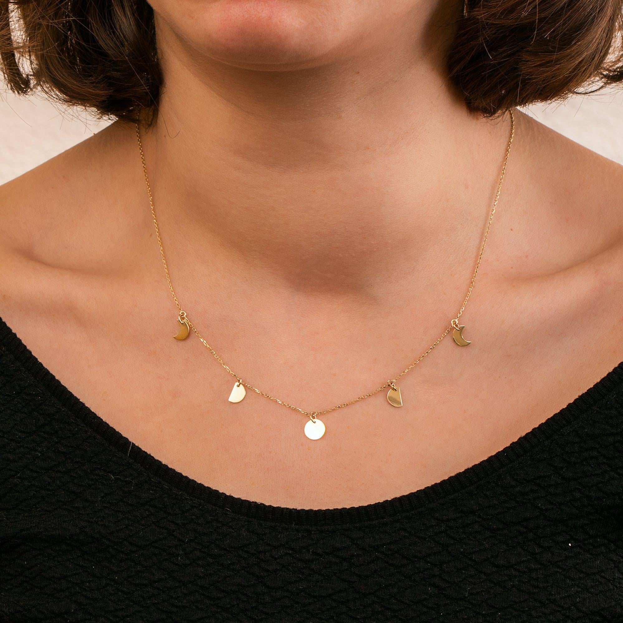 Gold Moon Phase Necklace