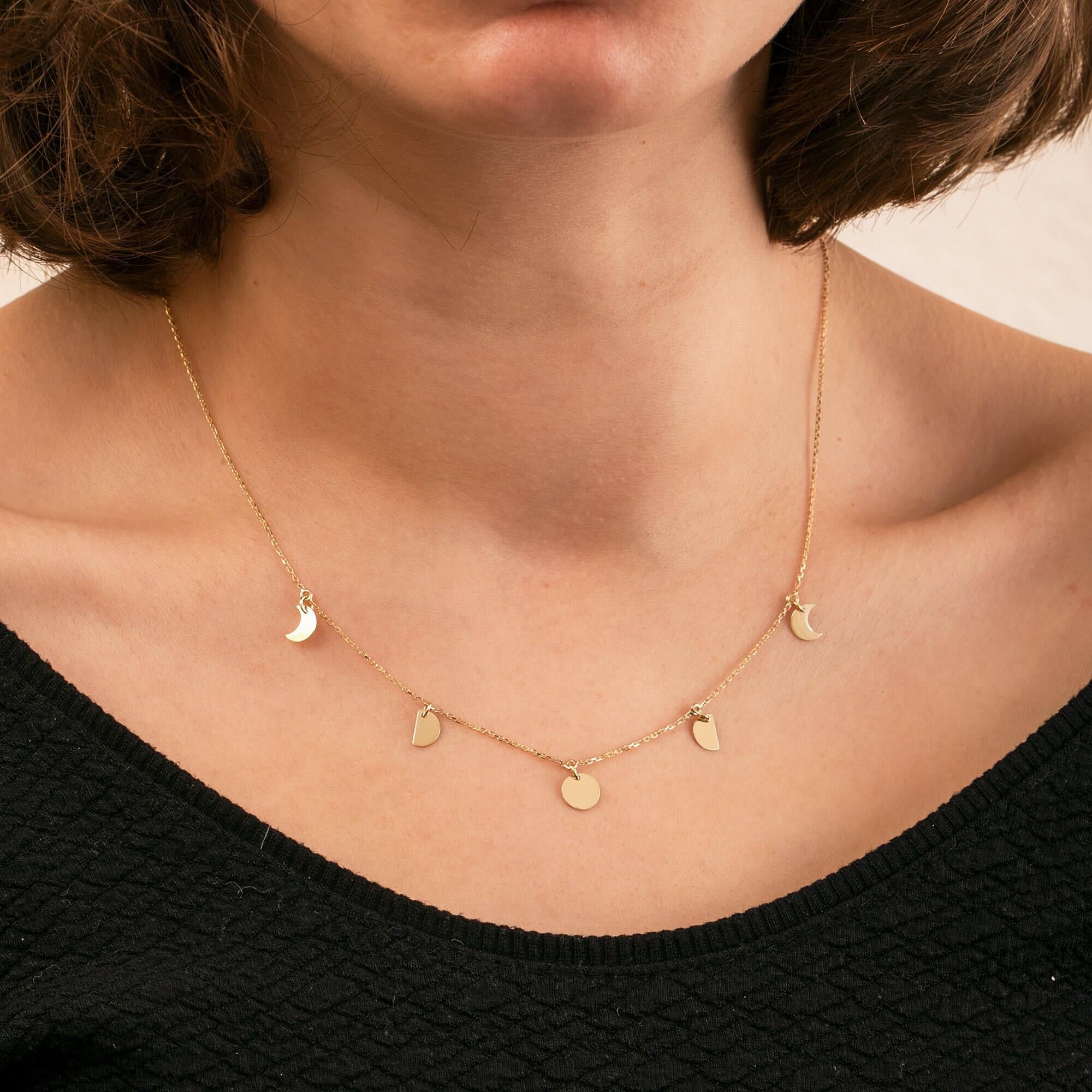 Gold Moon Phase Necklace