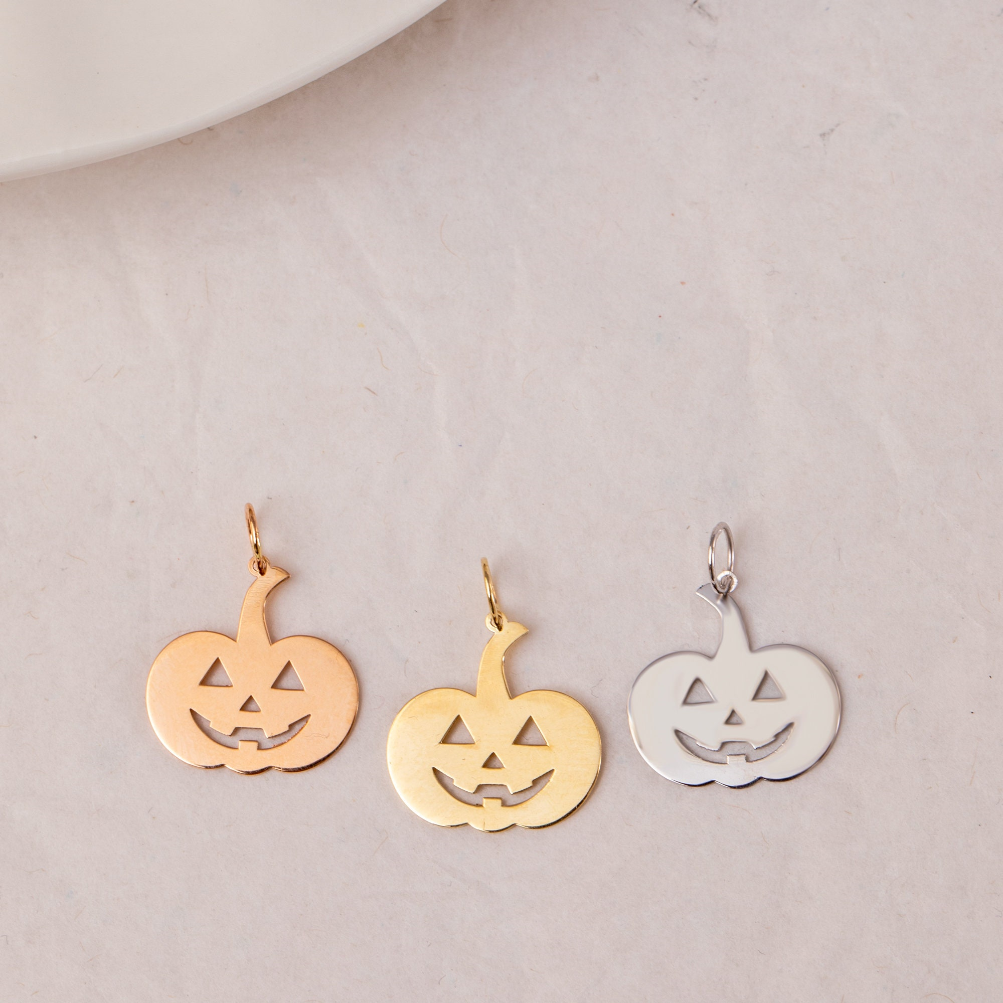 Gold Pumpkin Charm Necklace