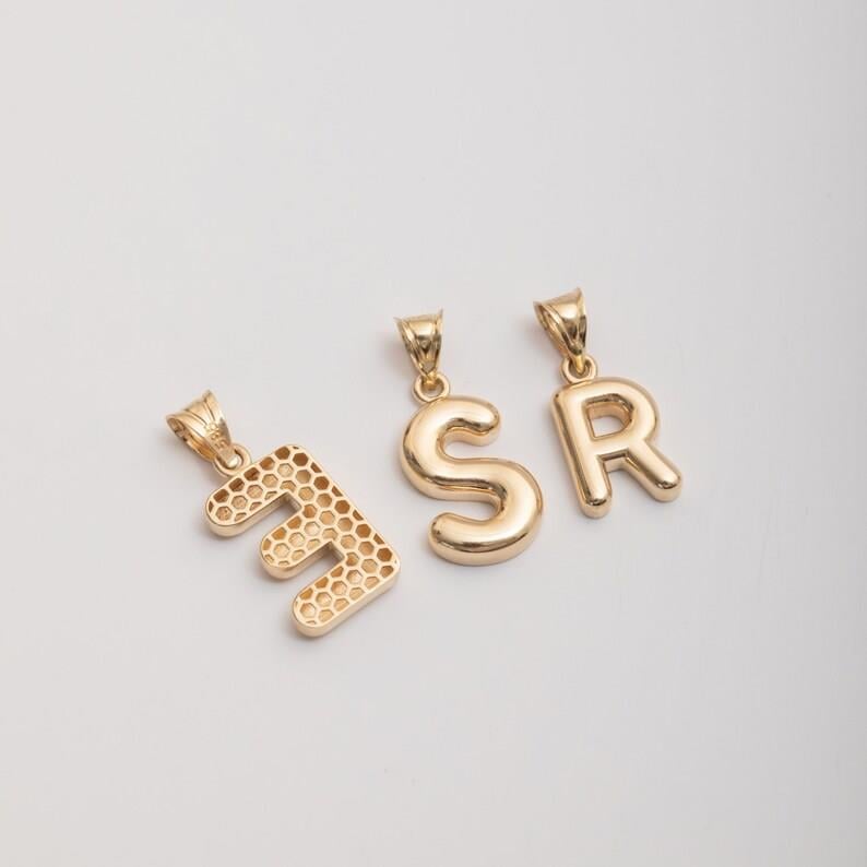 Gold Baloon Letter Necklace