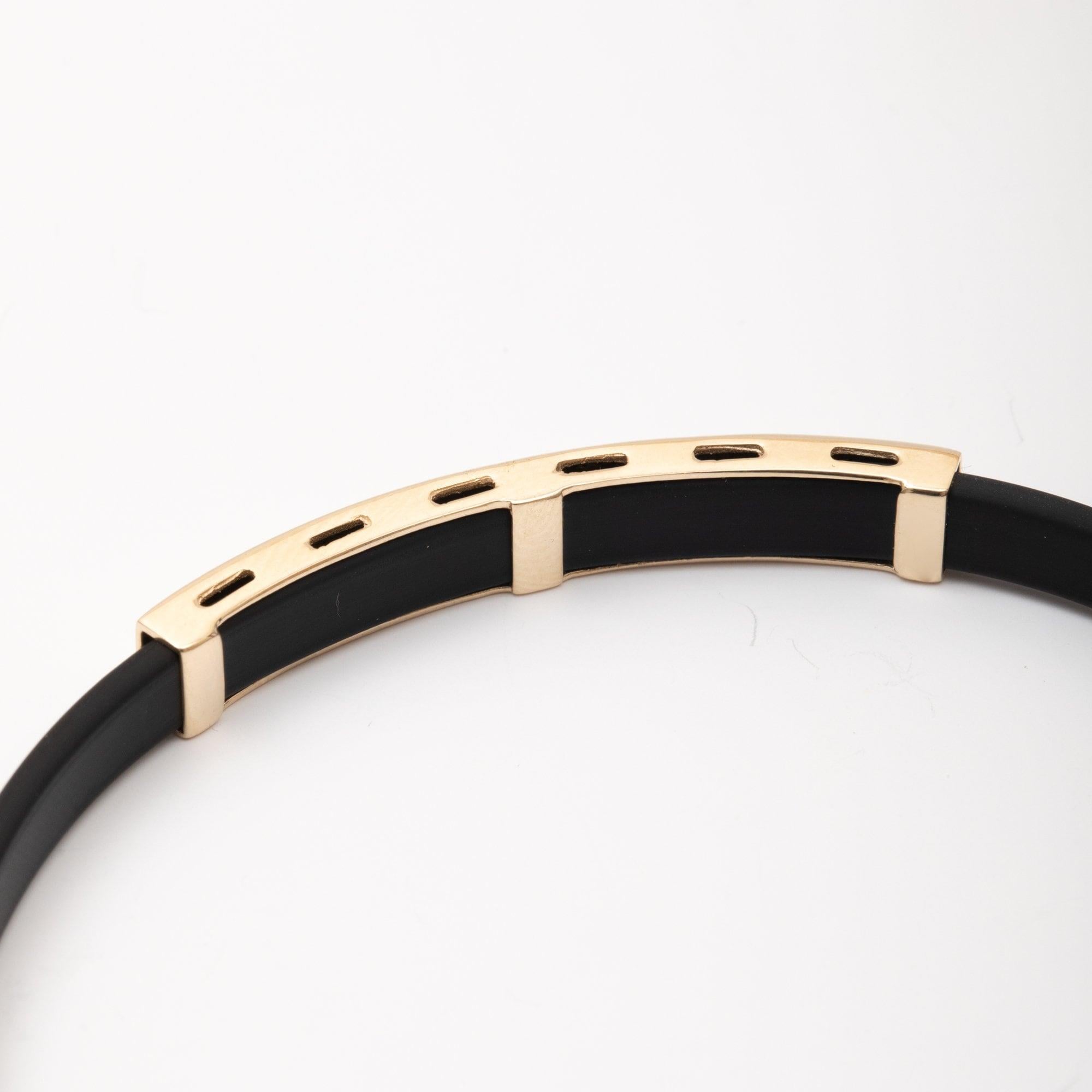 Gold Cutout Initial Mens Bracelet