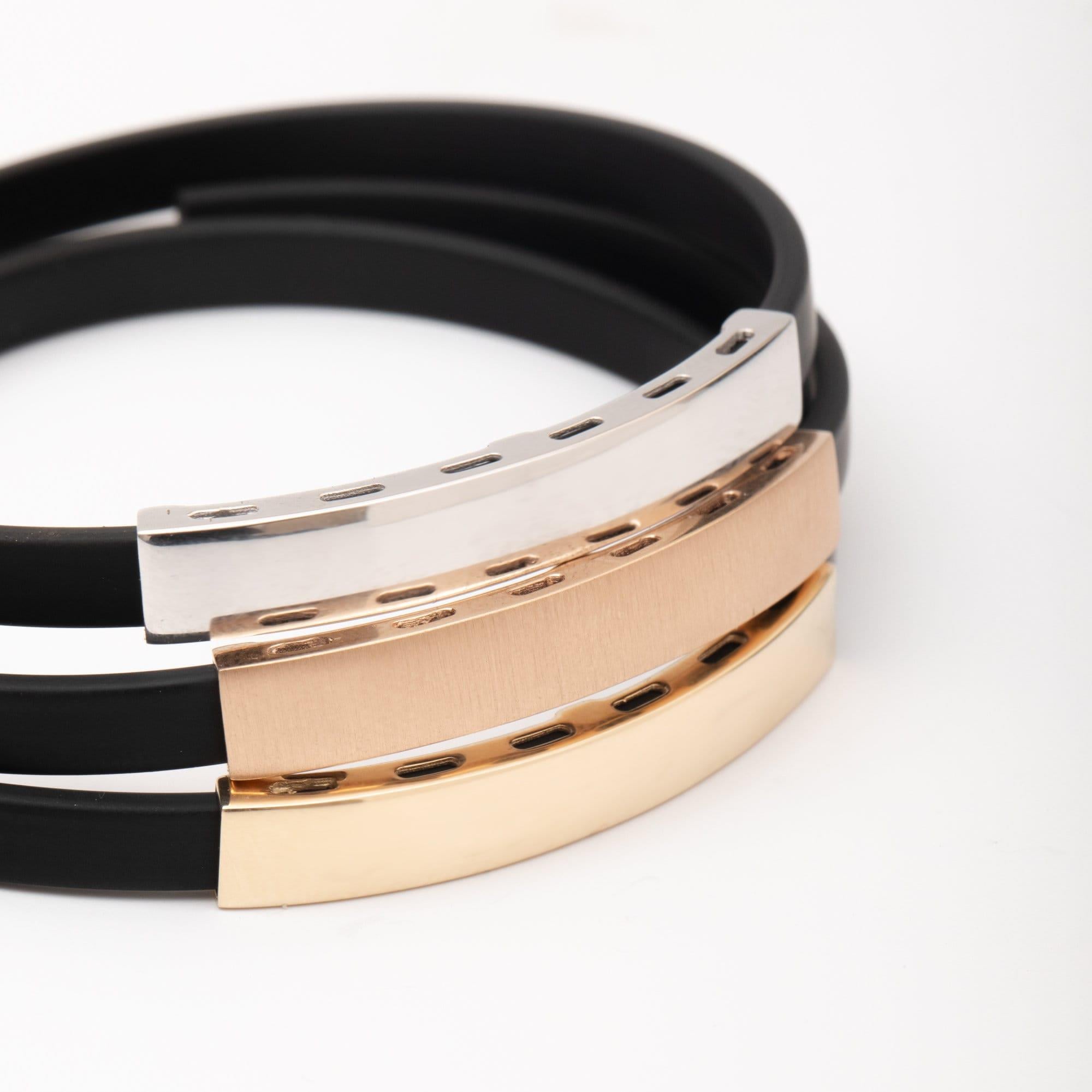 Gold Cutout Initial Mens Bracelet